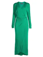 Aphrodite Jersey Wrap Midi-Dress