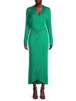 Aphrodite Jersey Wrap Midi-Dress