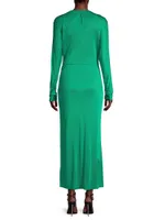 Aphrodite Jersey Wrap Midi-Dress