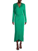 Aphrodite Jersey Wrap Midi-Dress