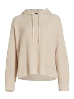 Ribbed Cashmere Fisherman Hoodie