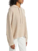 Ribbed Cashmere Fisherman Hoodie