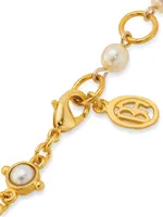 Tudor Gabrilla 24K Gold-Plated, Glass Stone & Pearl Short Necklace
