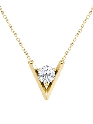 VRAI V 14K Gold & 1.00 TCW Lab-Grown Diamond Pendant Necklace