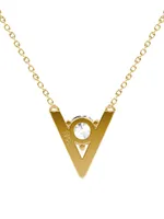 VRAI V 14K Gold & 1.00 TCW Lab-Grown Diamond Pendant Necklace
