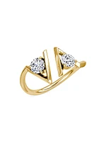 VRAI V 14K Yellow Gold & 0.50 TCW Lab-Grown Diamond Cuff Ring