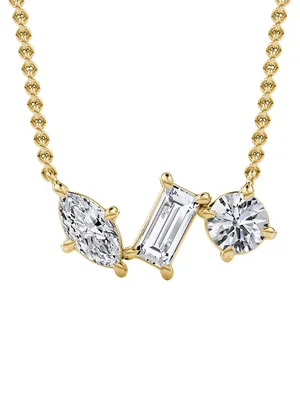 Constellation Orion 14K Yellow Gold & 0.80 TCW Lab-Grown Diamond Cluster Necklace
