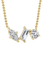 Constellation Orion 14K Yellow Gold & 0.80 TCW Lab-Grown Diamond Cluster Necklace