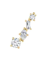 Constellation Shooting Star 14K Yellow Gold & 0.74 TCW Lab-Grown Diamond Ear Climbers