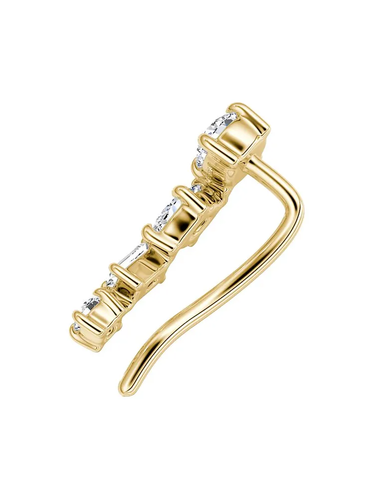 Constellation Shooting Star 14K Yellow Gold & 0.74 TCW Lab-Grown Diamond Ear Climbers