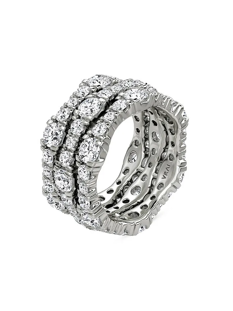 14K Gold & 4.65 TCW Lab-Grown Diamond Triple-Band Ring