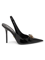 110MM Patent Leather Slingback Pumps