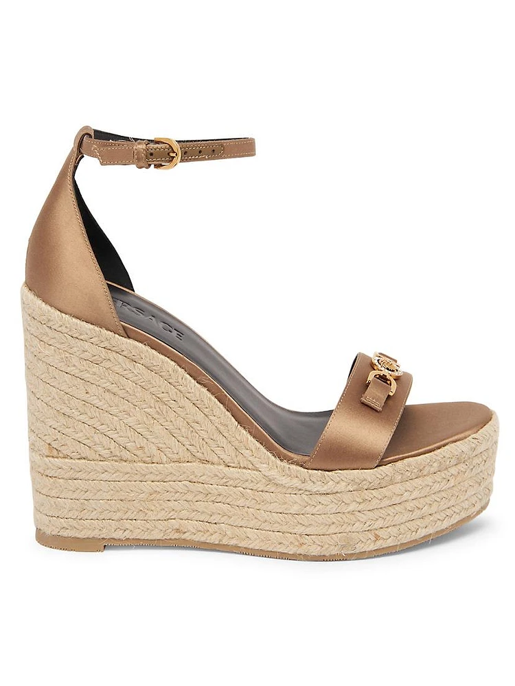 140MM Satin Espadrille Wedge Sandals