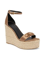 140MM Satin Espadrille Wedge Sandals