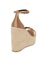 140MM Satin Espadrille Wedge Sandals