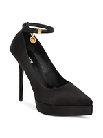 140MM Satin Platform Pumps