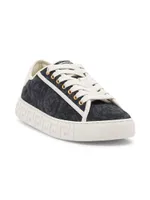 Jacquard Leather-Trimmed Sneakers