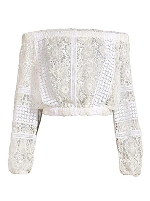 Aiyana Guipure Lace Crop Top