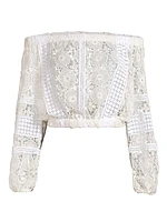 Aiyana Guipure Lace Crop Top