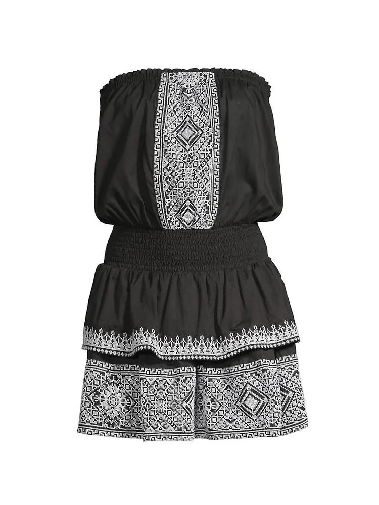 Jaycee Embroidered Cotton Cover-Up Dress