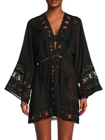 Clover Guipure Lace-Trimmed Cover-Up Dress