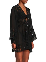 Clover Guipure Lace-Trimmed Cover-Up Dress