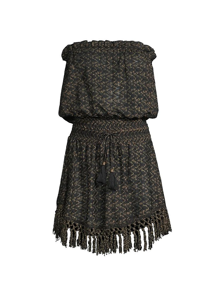 Lauryn Fringe Zig-Zag Knit Minidress