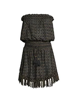 Lauryn Fringe Zig-Zag Knit Minidress