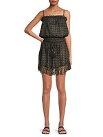 Lauryn Fringe Zig-Zag Knit Minidress