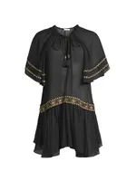 Whitley Floral-Embroidered Cover-Up Dress