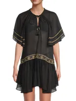 Whitley Floral-Embroidered Cover-Up Dress