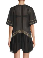 Whitley Floral-Embroidered Cover-Up Dress