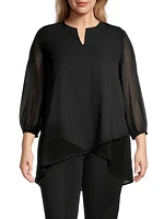 Chiffon High-Low Blouse