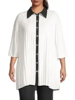 Pleated Collared Shirt