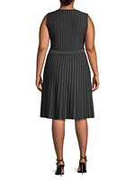 Sleeveless Pleated Knit Dress