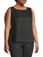 Plus Size Shimmer Mid-Length Tank