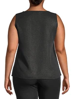 Plus Size Shimmer Mid-Length Tank