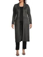 Long Jacquard-Knit Coat