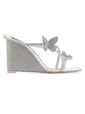 Vanessa 90MM Crystal Butterfly Wedge Sandals