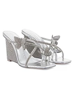 Vanessa 90MM Crystal Butterfly Wedge Sandals