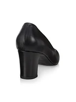 Luisa 65MM Leather Block-Heel Pumps