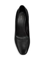 Luisa 65MM Leather Block-Heel Pumps