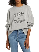 Paris New York Cotton-Blend Pullover Sweatshirt