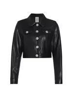 Regina Rhinestone Faux Leather Jacket