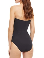 Swirled Strapless One-Piece Swimsuit