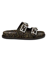 Fendi Feel Crystal-Embellished Monogram Sandals