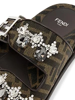 Fendi Feel Crystal-Embellished Monogram Sandals