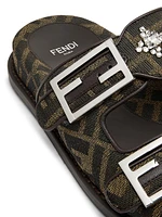 Fendi Feel Crystal-Embellished Monogram Sandals