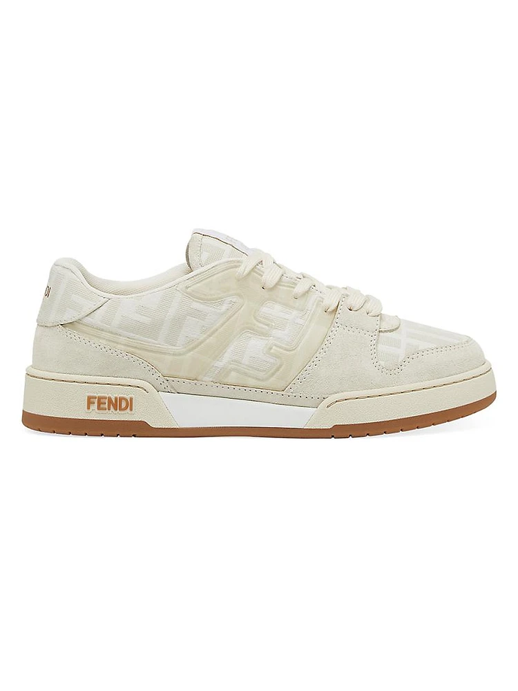 Fendi Match Suede & Jacquard Low-Top Sneakers