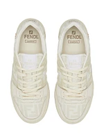 Fendi Match Suede & Jacquard Low-Top Sneakers